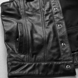 Chaleco de Motociclista de Cuero Vintage 100% Genuino para Hombre, Chaleco sin Mangas a la Moda - Product Image 2