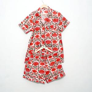 Conjunto de Pijama Corto de Algodón Indio para Mujer, Estampado Floral, con Logotipo Frontal, Ligero, para Primavera, Verano y Otoño - Product Image 6