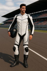Traje de Motociclismo Deportivo Unisex de Alta Resistencia Personalizado, Hecho de Cuero Genuino Premium, Manga Larga, Costuras Reforzadas de Seguridad - Product Image 4