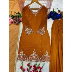 Magnifique tenue de soirée pour femmes Ensemble Plazzo Dupatta - Product Image 1