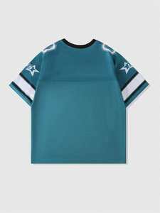 Camiseta Deportiva Unisex Color Verde Azulado, Personalizable por Sublimación, Transpirable, de Malla, Estilo Urbano, Talla Grande, Venta al Por Mayor - Product Image 4