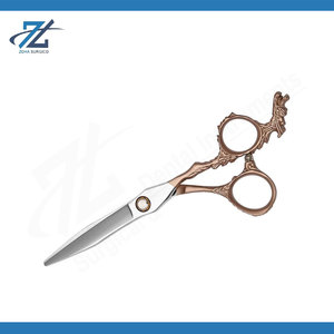 Ciseaux de barbier de qualité supérieure, lame de rasoir, ensemble de ciseaux de coiffure en couleur or avec magnifique étui en cuir et PU, kit de sécurité pour salon - Product Image 5