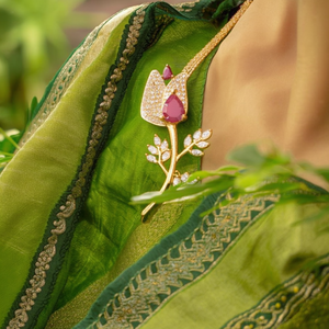 Fine Brooches Lotus Saree Pins - Product Image 3