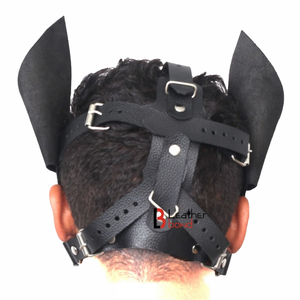 Cagoule de bondage pour cosplay anime adulte en cuir véritable et matériaux écologiques pour hommes adultes - Product Image 5
