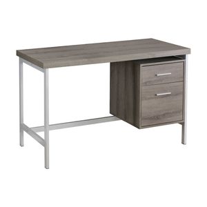Scrivania per Computer Contemporanea da 48 Pollici per Ufficio Domestico, Laminato Marrone, Finitura in Metallo Grigio, Set per Laptop con Spazio di Archiviazione, Posizionabile a Sinistra o Destra - Product Image 2