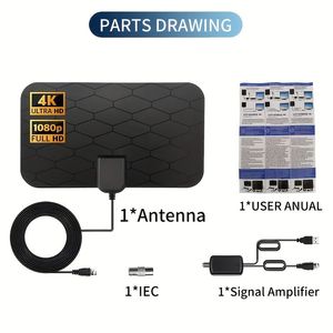Amplificateur d'antenne TV numérique HD, prend en charge la 4K 1080p, mini-antenne intérieure pour les anciennes et les nouvelles téléviseurs T-Vision - Product Image 2