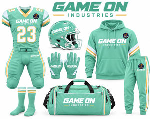 Tenue de football américain personnalisée, nouvelle conception, haute qualité, manches courtes, couleur unie, pour usage extérieur - Product Image 1