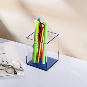 Contenedor Acrílico Cuadrado para Bolígrafos, Lápices y Brochas de Maquillaje, Suministros de Oficina y Hogar, Almacenamiento Transparente para Manualidades - Product Image 2