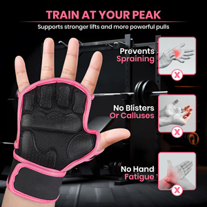Wrist Wraps For Weightlifting Fingerless Gym Gloves With Wrist Support, Palm Padding For Gym, Fitness, Cross Training, Cycling - Product Image 4