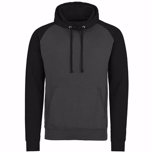 Custom Embroidered Logo Raglan <b>Hoodie</b> 100% Cotton Heavyweight Pullover Two Tone Fleece Hooded Sweatshirt Unisex Gym Wear - Product Image 2