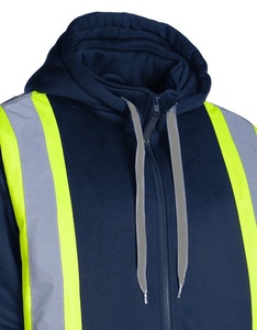 Sudadera con Capucha de Alta Visibilidad, Ropa de Trabajo de Seguridad, Chaqueta Reflectante con Cierre, ANSI Clase 2, Certificación CE/EU, Logotipo Personalizado para Hombre - Product Image 2