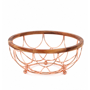 Modern Rose Gold Metal Wire Fruit <b>Basket</b> Vintage Style Iron Fruit Bowl Decorative Kitchen Countertop Display <b>Storage</b> Holder - Product Image 5