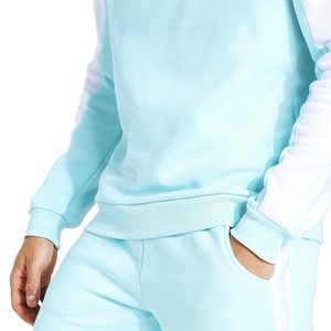 Short personnalisé 2 pièces sweat-shirt assorti homme bande de couleur bloc côtelé garniture col rond pull ensemble survêtement Fitness 2026 - Product Image 3