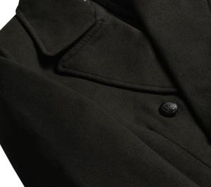 Gabardina Larga de Color Negro, Mezcla de Lana Ecológica, para Bodas y Fiestas, Estilo Blazer, Doble Botonadura, Transpirable - Product Image 5