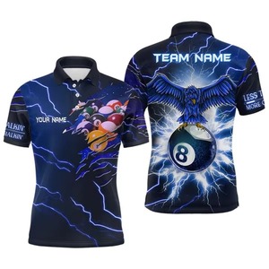 เสื้อพิมพ์ลาย 3 มิติ สำหรับนักบิลเลียด แบบ OEM สั่งทำได้ ผลิตจากโพลีเอสเตอร์ 100% เสื้อทีมบิลเลียดสำหรับผู้ชาย สำหรับการแข่งขันพูล สนุกเกอร์ โปโล - Product Image 3