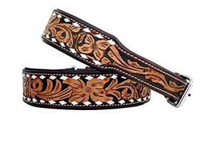 Collier pour chien en cuir occidental de qualité supérieure de Divine International, collier pour animaux de compagnie de style cowboy fait à la main avec boucle en métal durable, personnalisable - Product Image 2