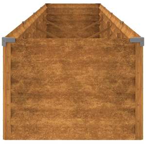 Grand lit de jardin surélevé en acier Corten couleur métal naturel pour aménagements de jardin - Product Image 5