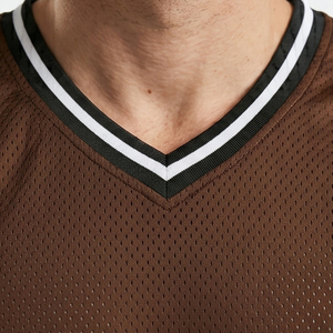 เสื้อกีฬาเน็ตบอลแขนกุดสำหรับผู้ชายเสื้อออกกำลังกายคอวี - Product Image 4