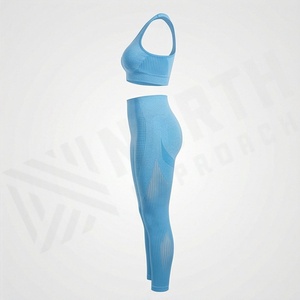 Conjunto de yoga sin costuras para mujer, dos piezas, sujetador deportivo con leggings para gimnasio, correr, actividades atléticas, entrenamiento, fitness, ropa deportiva. - Product Image 3