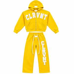 CLRVT <b>Pink</b> Hooded <b>Tracksuit</b> <b>Set</b> Unisex Full Length Drawstring Sweatshirt Sweatpants Letter Print Casual Sportswear High Street - Product Image 3