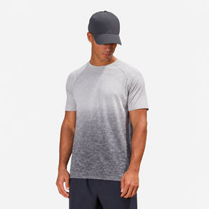 Men's Gradient Color Short Sleeve O-Neck T-<b>Shirt</b> <b>Slim</b> <b>Fit</b> Quick Dry Knitted 100% Cotton Digital Printing Embroidered Pattern - Product Image 3