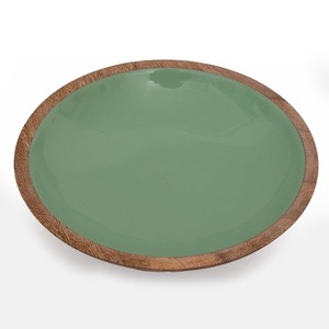 Tazón de Servir Redondo Decorativo de Madera de Mango Natural con Estampado Esmaltado para Frutos Secos, Papas Fritas, Cocina, Sala de Estar, Decoración del Hogar - Product Image 5