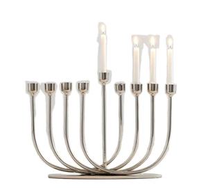 Petite Ménorah en Argent Fin pour Villas, Synagogues, Temples – Éclairage de Table Décoratif – Support de Bougies Hanouka - Product Image 1