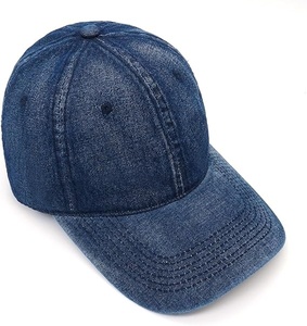 Gorra de Béisbol de Mezclilla, 6 Paneles, Ajustable, Unisex, Estilo Casual, Color Sólido, Algodón Lavado, Talla Adulto 58-60CM - Product Image 5