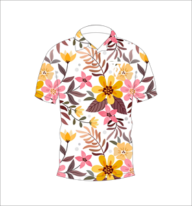 Custom <b>White</b> Floral Print <b>Polo</b> Shirt Short Sleeve Breathable Casual Golf Uniform T Shirt for Men Women - Product Image 1
