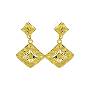 ชุดจี้ทองชุบ 14K 18K 24K ลายฉลุสี่เหลี่ยม 4 ชิ้น ขายส่ง สไตล์แอฟริกัน ไนจีเรีย ตุรกี ดูไบ แฟชั่นเซ็ต - Product Image 4