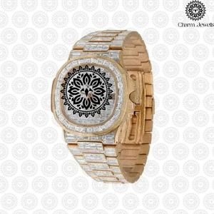 Reloj de Lujo Charm Jewells de Acero Inoxidable, Esfera de 40 mm, Correa de 20 mm, Movimiento Mecánico Analógico, Caja con Botón de Presión, Cierre Oculto, Unisex - Product Image 1