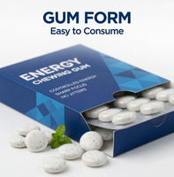 Energie-Kaugummi mit Koffein Minzgeschmack Funktionaler Kaugummi OEM Private Label Zuckerfreie Energie-Kaugummi-Tabletten