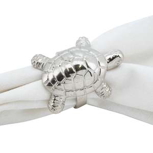 Anneau de serviette en métal argenté en forme de tortue pour la décoration de table de mariage - Product Image 2
