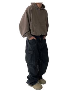 เสื้อครอปแขนยาวของผู้ชาย2026เสื้อครอปโอเวอร์ไซส์แบบผูกเชือกไหล่ตก3D สั่งรุ่น450GSM - Product Image 6