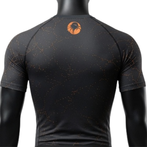 <b>Black</b> Orange <b>Men</b> Compression T Shirt and <b>Shorts</b> Set Breathable Quick Dry Gym Training Fitness Running Athletic Workout Sports - Product Image 4