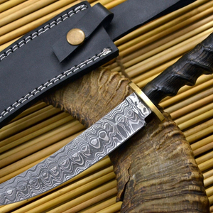Couteau de chasse en plein air Bushcraft, couteau de survie à lame fixe en acier inoxydable avec poignée ergonomique confortable pour le camping et la randonnée - Product Image 2