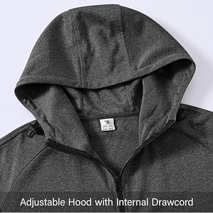 Men’s Performance Charcoal Grey Heather Tech Tracksuit – Premium Two-Piece Athletic Set Featuring Full-<b>Zip</b> <b>Hooded</b> Training - Product Image 3
