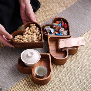 Bandeja de Servir en Forma de Corazón de Madera, Plato Decorativo de Madera para Servir Aperitivos, Desayuno, Café y Té para el Hogar y la Cocina - Product Image 6