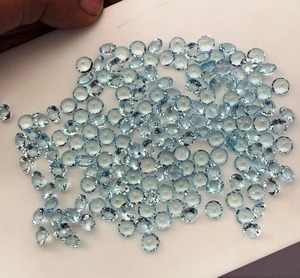 Aigue-marine naturelle bleue de petite taille, taille brillant rond, de 0,8 mm à 3,0 mm, avec jeu de couleurs ou effet de feu, pour la fabrication de bijoux - Product Image 4