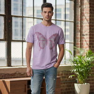 Camiseta Ecológica de Algodón con Pedrería, Logotipo de Marca Personalizado, Adornada con Diamantes, Talla Grande para Hombre, Estilo Casual Brillante - Product Image 5