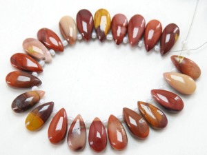 Perles en jaspe mookaïte naturel en forme de goutte d'eau 15x7mm, multicolores, lisses, en vrac, pour la fabrication de bijoux, vente en gros - Product Image 6