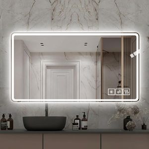 Specchio da Bagno LED Antiappannamento con 5 Livelli di Luminosità, Illuminazione Frontale e Posteriore, Montaggio a Parete, Disponibile in 3 Colori - Product Image 3