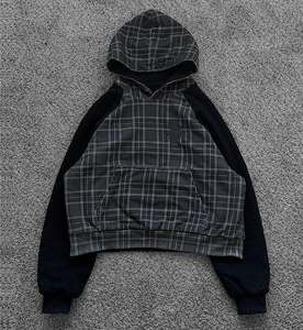 เสื้อฮู้ดดี้ผู้ชายแบบถอดได้ สีดำ ผลิตตามสั่ง (OEM)  ผ้าฝ้ายฟลีซวาฟเฟิล 100%  ตกแต่งด้วยคริสตัล  สไตล์วินเทจ  เป็นมิตรต่อสิ่งแวดล้อม - Product Image 1