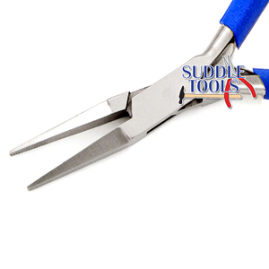 Pince à bec plat longue en acier inoxydable pour le bricolage, à mors lisses et plats, pour maintenir et aplanir les bijoux, outil de fabrication de bijoux D - Product Image 2