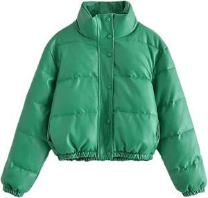 Chaqueta Acolchada de Invierno con Logotipo, Gruesa, Cortavientos y Cálida, con Cuello Alto y Diseño de Burbujas, Estilo Hip Hop - Product Image 3