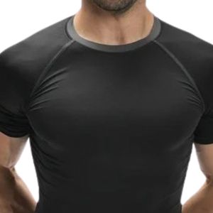 <b>Black</b> Men Short Sleeve Performance T <b>Shirt</b> Athletic Crew Neck Slim Fit Compression Training Workout Sports Gym <b>Tee</b> <b>Shirt</b> Top - Product Image 2