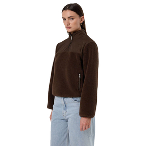 Veste polaire pour femme 350 GSM respirante et isolante, demi-zip, col montant, pour activités de plein air, voyage, camping, hiver, usage décontracté, OEM - Product Image 3