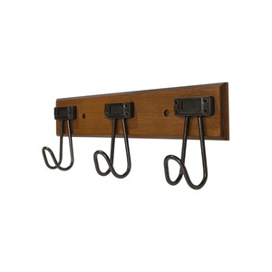 <b>Wood</b> Wall Mounted Hook Rack 3 Hooks Rustic Style Heavy-Duty For Clothing Storage - Product Image 1