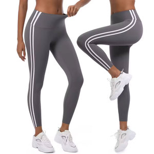 Leggings de Yoga al por Mayor para Mujer, Pantalones Deportivos Ajustados a Rayas, Leggings de Cintura Alta con Efecto Levanta Glúteos, Leggings Elásticos para Entrenamiento, Running y Gimnasio - Product Image 1