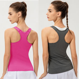 Custom Logo <b>Women</b> Scoop Neck Tank <b>Top</b> Ribbed Texture Casual Activewear <b>Vest</b> - Product Image 4